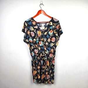 KAILEIGH Floral Romper Shorts Multicolor Black Womens Size XL Travel Comfy Soft‎